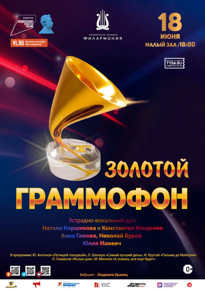 18 июня Эстрадная концертная программа «Золотой граммофон»